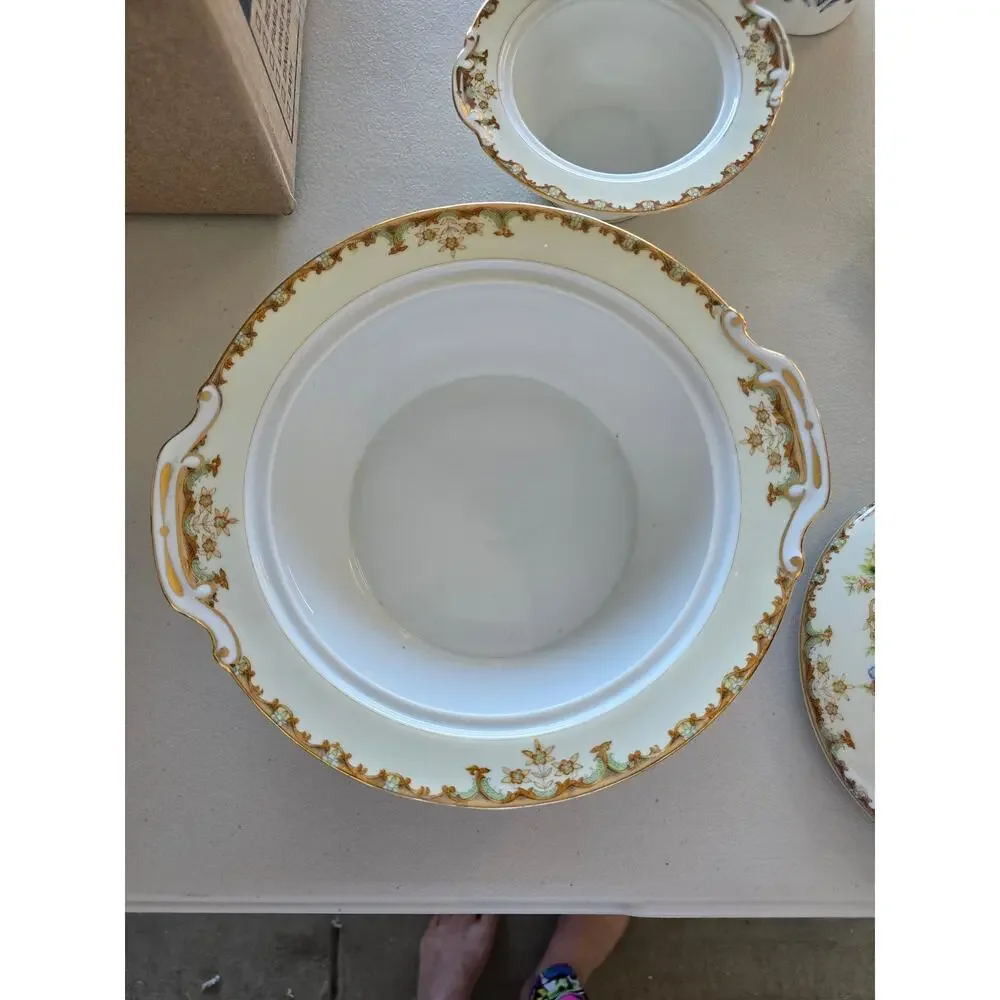 Hira China Vintage China Oval Porcelain Serving Covered Bowl Made in  Japan